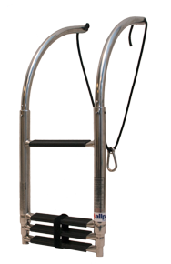 Telescopische RVS 4-traps zwemtrap voor rubberboot - 269060 - 269060