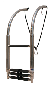 Telescopische RVS 4-traps zwemtrap voor rubberboot - 269060 - 269060
