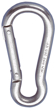 RVS karabijnhaak, &Oslash;6mm, H=60mm (breekkracht 320kg) - 290300 - 290300