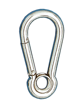 RVS karabijnhaak met oog, &Oslash;8mm, H=80mm (breekkracht 800kg) - 291500 - 291500