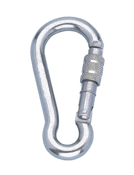 RVS karabijnhaak met schroefkous, &Oslash;6mm, L=60mm (breekkracht 320kg) - 292300 72dpi - 292300