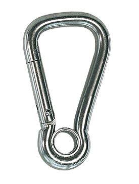 RVS karabijnhaak met oog en extra grote opening, &Oslash;8mm, L=85mm - 294600 - 294600