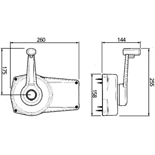 &Eacute;&eacute;nhandel motorbediening A90, zwart, zijmontage, met interlock - 35152 1 72dpi - 35152