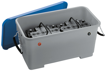 Accubak 270x520x270mm (bakmaat) 2x70Ah Polypropyleen-benzine en zuurbestendige bak - 480060 1 - 480060
