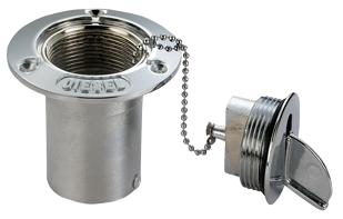 Messing-verchroomde dekvuldop 'Diesel', slangaansluiting &Oslash;50mm, flensmaat &Oslash;89mm, gatmaat &Oslash;50mm - 482040 72dpi - 482040