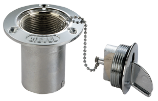 Messing-verchroomde dekvuldop 'Diesel', slangaansluiting &Oslash;50mm, flensmaat &Oslash;89mm, gatmaat &Oslash;50mm - 482040 72dpi - 482040