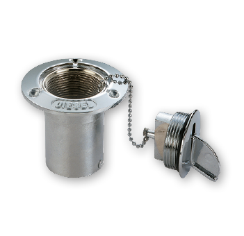 Messing-verchroomde dekvuldop 'Fuel', slangaansluiting &Oslash;50mm, flensmaat &Oslash;89mm, gatmaat &Oslash;50 - 482042 diesel - 482042