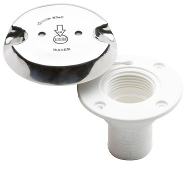 Dekvuldop kunststofhuis-RVS deksel 'Water', slangaansluiting &Oslash;38mm - 482043 2 - 482045