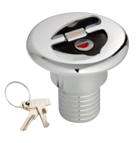 Brandstof dekvuldop met sleutel; Messing-verchroomd &Oslash;50mm  Type B - 482306 - 482306