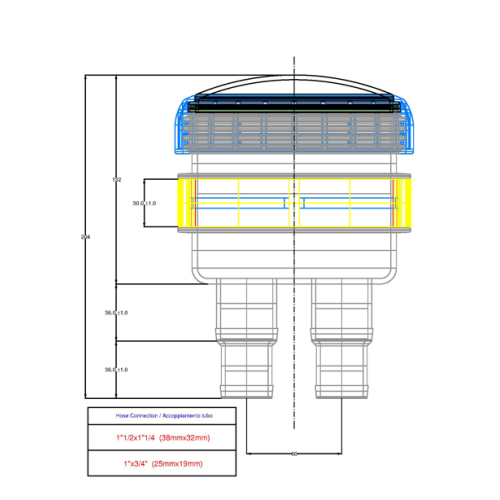 Koelwaterfilter &Oslash;19-25mm Quick Fit, met wandhouder en doorzichtig deksel 150l/min - 483600 02 72dpi - 483600