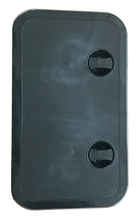 Kunststof Luik, 243x606mm, 2x sluiting, 180&deg;, zwart - 484166 z - 484166/Z