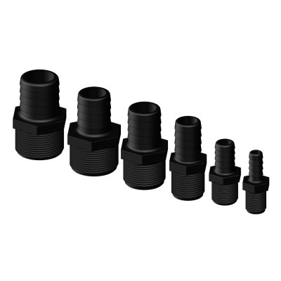 Kunststof slangtule, recht, &Oslash;1/2"x13mm, met buitendraad, zwart - 486620 72dpi - 486620