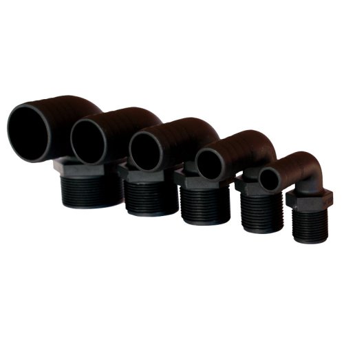Kunststof slangtule, haaks, &Oslash;1"x25mm, met buitendraad, zwart - 486632 72dpi - 486632
