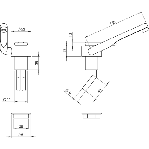 Kunststof-verchroomde mengkaan met 12V schakelaar - 487106 01 72dpi - 487106