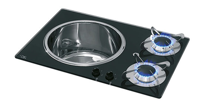 Kookplaat 2-pits Inbouw,met Glas +RVS-bak 600x30x420mm - 487525 72dpi 1 - 487525