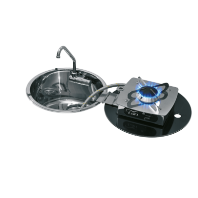 RVS spoelbak 300x180mm met inklapbaar RVS gaskomfoor + afdekplaat + kraan + 488034 - 487529 72dpi - 487529