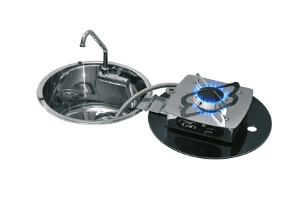 RVS spoelbak 300x180mm met inklapbaar RVS gaskomfoor + afdekplaat + kraan + 488034 - 487529 72dpi - 487529