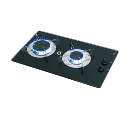 Gaskomfoor met thermische glasplaat, 500x300x80mm, branders: 1x medium/1x groot - 487573 72dpi - 487573