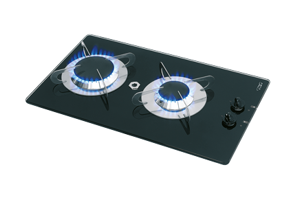 Gaskomfoor met thermische glasplaat, 500x300x80mm, branders: 1x medium/1x groot - 487573 72dpi - 487573