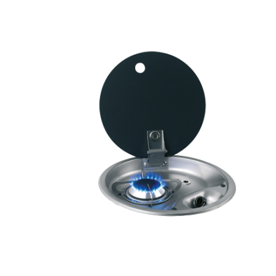 Gaskomfoor rond met 1-pits gas inbouw met glasplaat, &Oslash;340x80mm - 487575 72dpi - 487575