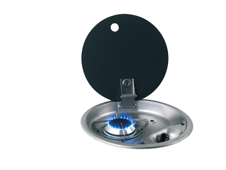 Gaskomfoor rond met 1-pits gas inbouw met glasplaat, &Oslash;340x80mm - 487575 72dpi - 487575
