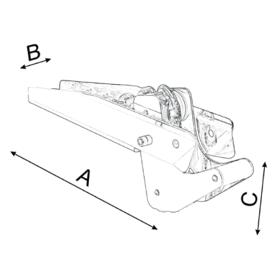 RVS Ankerrol, A=300mm, B=80mm, C=80mm (kantelbaar, tot 10kg) - 489054 1 1 - 489054