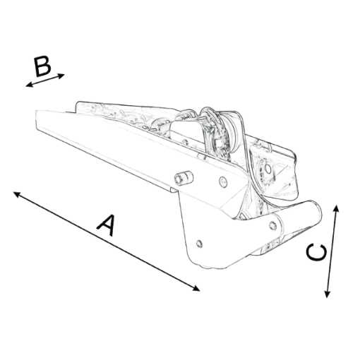 RVS Ankerrol, A=300mm, B=80mm, C=80mm (kantelbaar, tot 10kg) - 489054 1 1 - 489054