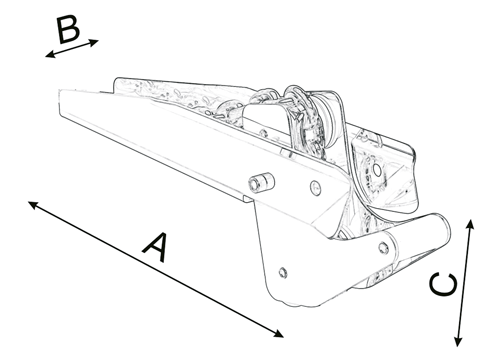 RVS Ankerrol, A=400mm, B=80mm, C=80mm (kantelbaar, tot 15kg) - 489055 01 72dpi - 489055