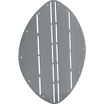 RVS Boegbeschermplaat, A=265mm, B=345mm, ovaal - 489300 - 489300