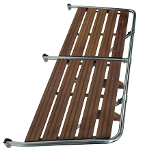 RVS zwemplateau met teakhouten vlonder, 1500x550mm, 2x uithouder, buis &Oslash;25mm - 494051 72dpi - 494051
