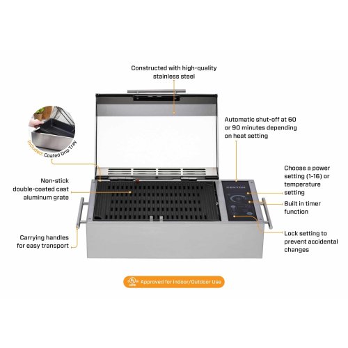 Kenyon IntelliKen Frontier Deksel Elektrische Grill, Draagbaar, 240V - 497053 - 497053
