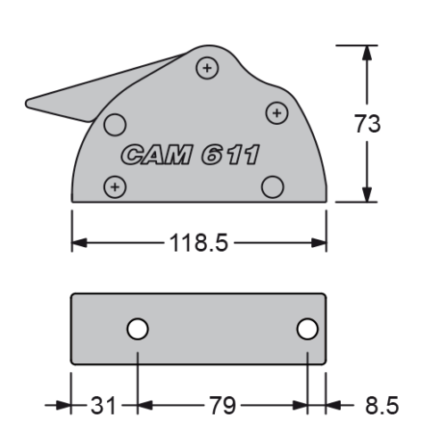 Antal  Valstopper CAM 611, triple, lijn &Oslash;6-11mm, breedte 91mm, gewicht 0,90kg - 513130 01 72dpi - 513130
