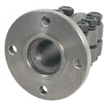 Stalen klemflens met centreerrand, &Oslash;40mm-as, center &Oslash;63,5mm, steek &Oslash;108mm - 522440 - 522440