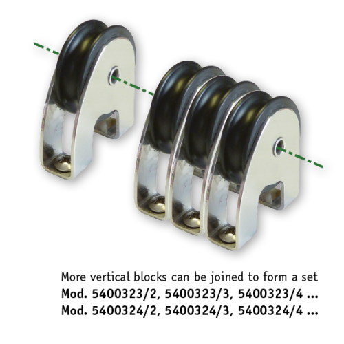 Antal RVS 316 mini block serie 34x6, kogelgelagerd, double block - 5400303 2 - 5400303