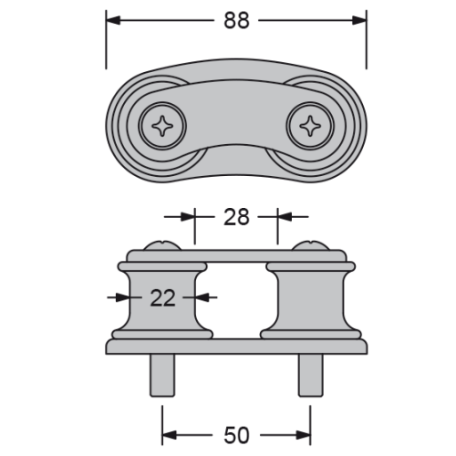 Antal  2-Schijfs organizer, lijn &Oslash;6-11mm, breedte 88mm, gewicht 0,16kg - 540513e 1 2 - 522031