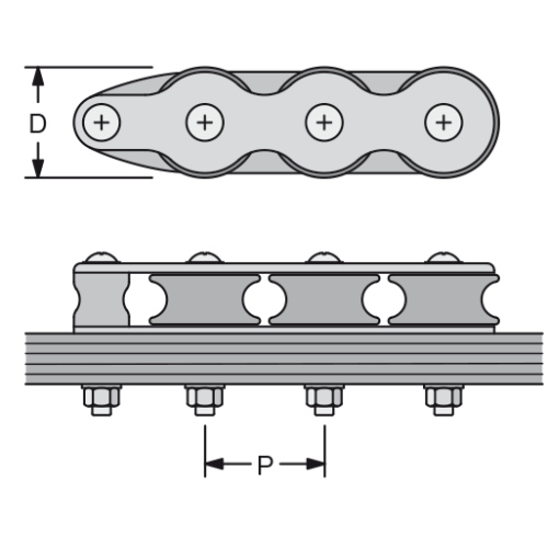 Antal Aluminium organizer, 4-schijfs, D=40mm, P=44mm, Lijn &Oslash;14mm, L=199mm, SWL 600kg - 54d440 01 72dpi - 54D440