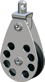 Antal RVS 316 block serie 65, kogelgelagerd, double deck block - 54s0612 - 54S0612