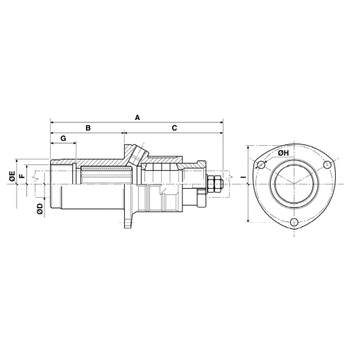 Bronzen vast binnenlager, voor schroefas &Oslash;20mm & koker &Oslash;35mm (schroefdraad M35x1,5) - 562001 1 - 562001