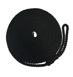 Polypropyleen gevlochten landvast met oogsplits, &Oslash;8mm, L=4500mm, zwart - 60080451 - 60080451