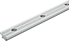 Antal Aluminium T-rail 32x6, gatmaat &Oslash;6mm, gatafstand 100mm (zilver geanodiseerd) - 602112 - 602112