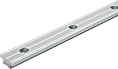 Antal Aluminium T-rail 40x8, gatmaat &Oslash;8mm, gatafstand 50mm (zilver geanodiseerd) - 602213 72dpi - 602213