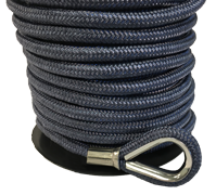Polyester Ankerloodlijn, 14mmx40m, lood-voorloop=15m, RVS kous, donkerblauw (breekkracht 1650kg) - 61030005 3 - 61440005