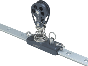 Antal Aluminium Genua slede 26x4, met opgemonteerd blok &Oslash;45mm, met RVS veer, 96x38x129mm, SWL 450kg - 621452 72dpi - 621452