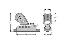 Antal Aluminium/RVS Genua slede 26x4, met rol, 96x38x91mm, SWL 800kg - 621492 01 72dpi - 621492