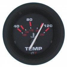 Amega Domed watertemperatuurmeter 40-120&deg;C (VDO) - 62159e - 62159E
