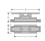 Antal Aluminium verstelbare kikker voor T-track 40x8, stop pin &Oslash;14mm - 623412 01 72dpi - 623412