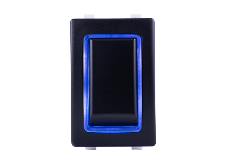 Sierra Waterdichte (IP68) HALO continue verlichte schakelaar; LED Blauw, DPDT, ON-OFF-ON - 64rk40670b 72dpi - 64RK40670B