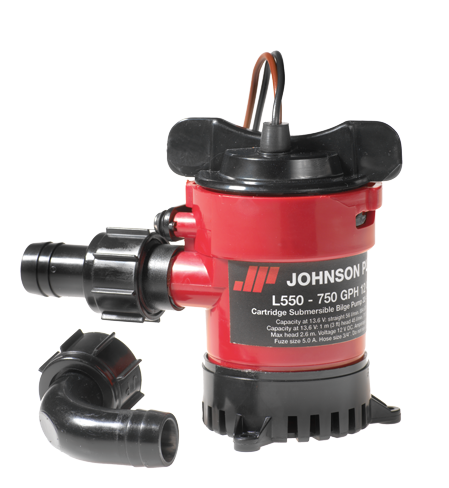 Johnson Pump L-serie bilgepomp (cartridge type) L750, 24V/1,5A, 73l/min, opvoerhoogte max. 2,6m - 663217500124 72dpi - 663217500124