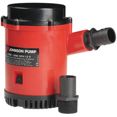 Johnson Pump L-serie bilgepomp L2200, 24V/4,5A, 130l/min, slangaansluiting 1-1/8" & 1-1/4" - 6632220002 72dpi - 6632220002