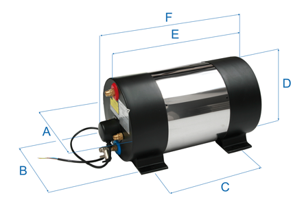 Johnson Pump RVS scheepsboiler 'AquaH', 1200W/80l, rond model, gewicht 20kg - 66564745901 01 72dpi - 66564745901